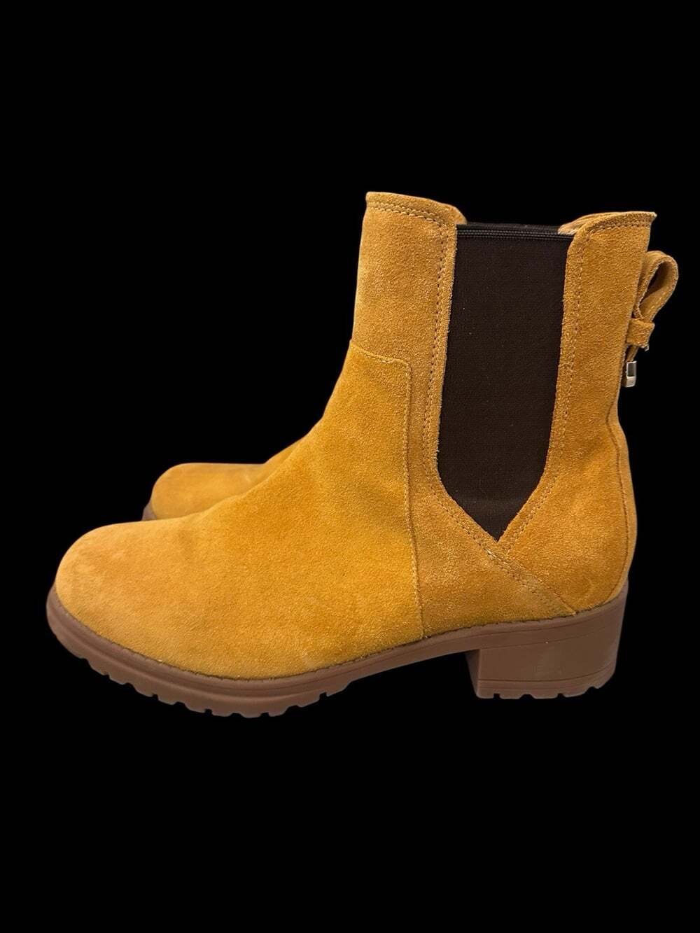 Cole Haan Camea Chelsea Boots Women’s 11B Mustard Suede Leather Lug Sole - Picture 5 of 12